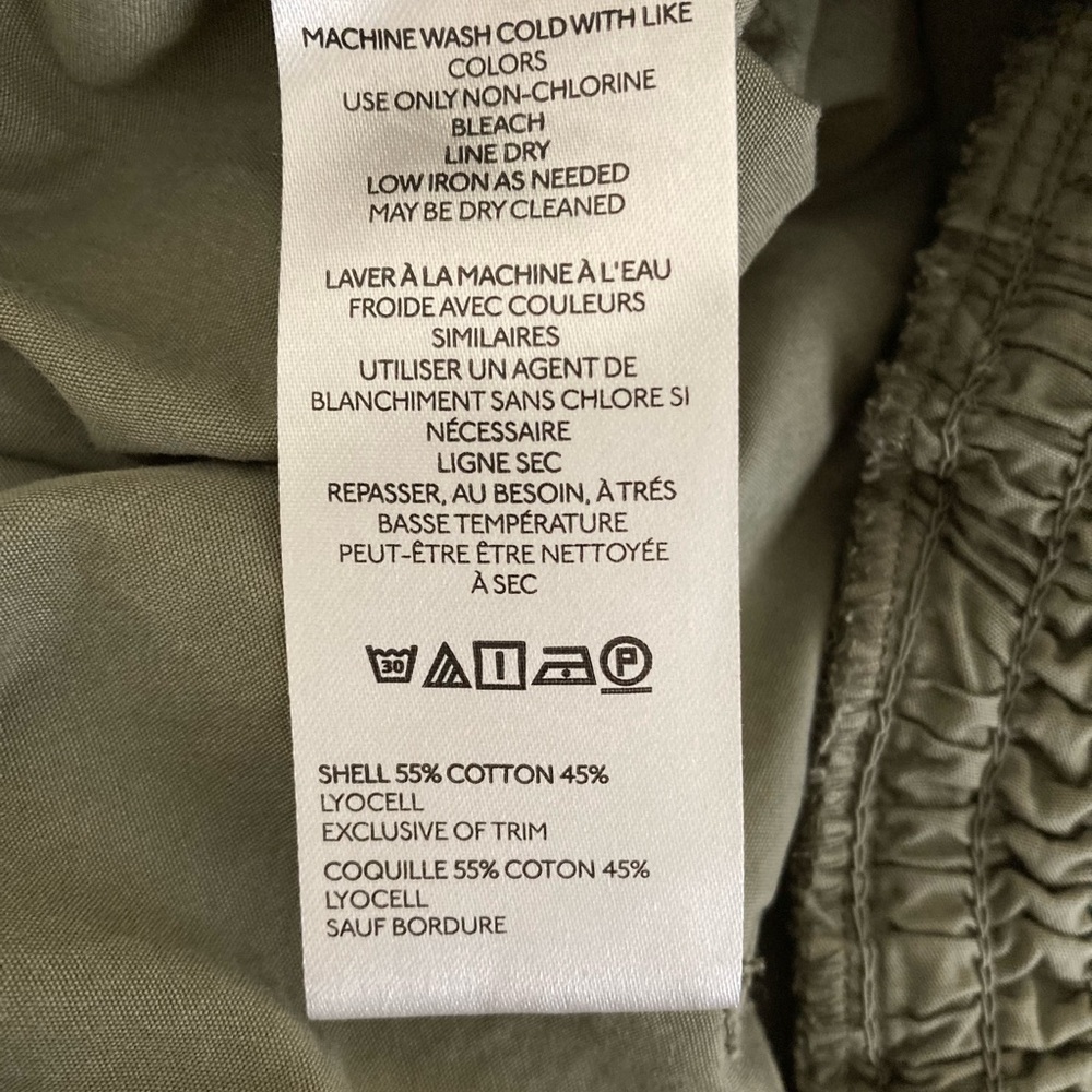 anthropologie hakama parachute culotte pants wide baggy skirt pleated green m - Picture 11 of 11